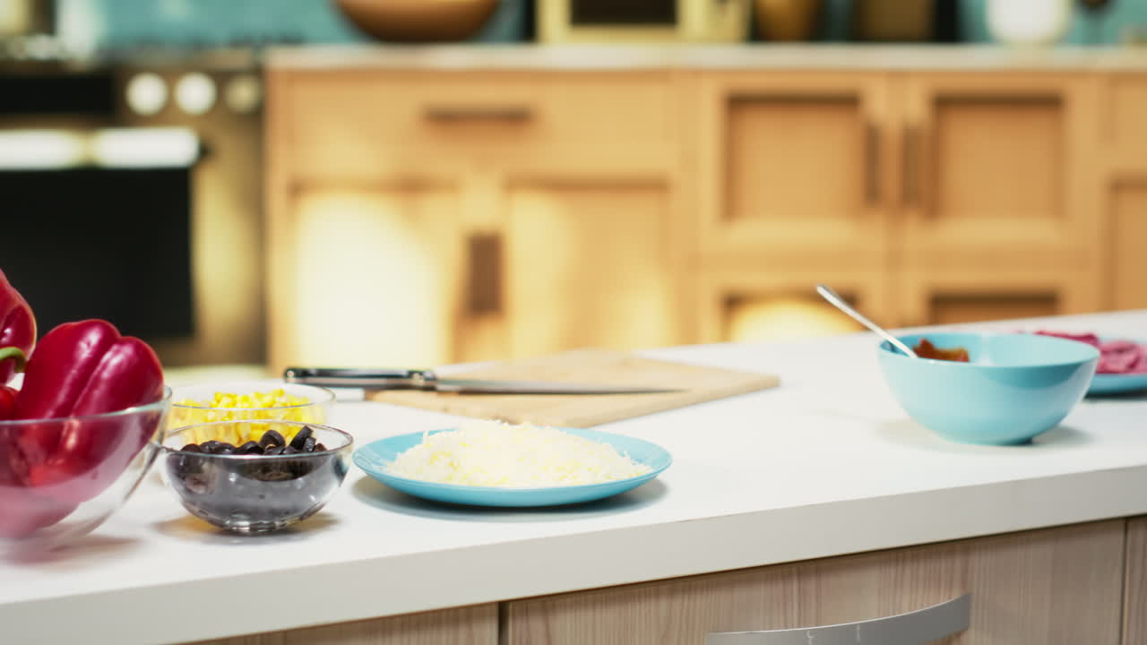 Kitchen Countertop with Cooking Ingredients