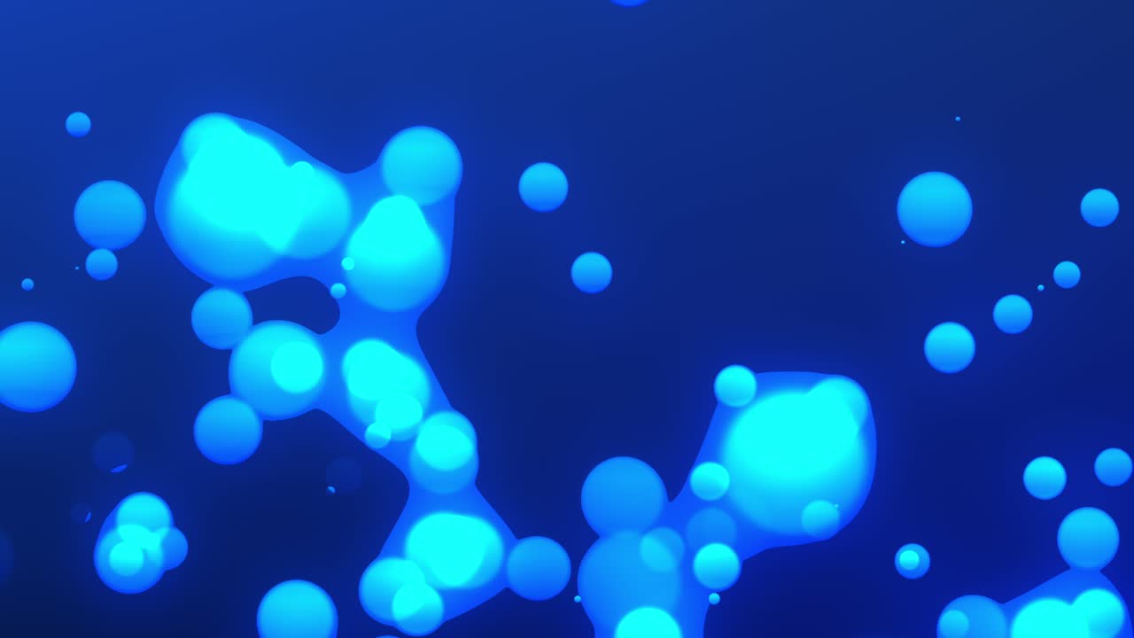 Glowing Blue Bubbles Abstract Background
