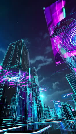 el paisaje urbano cyberpunk futurista