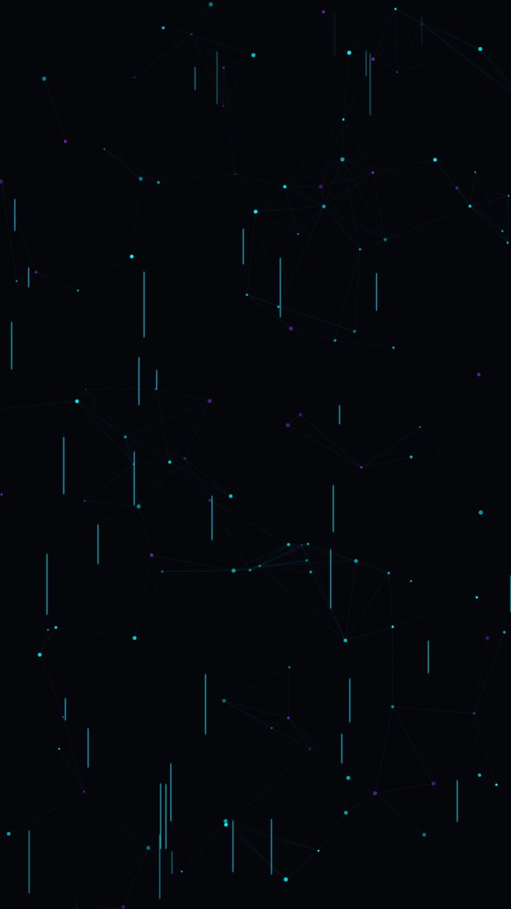 Abstract Digital Network Animation with Falling Light Lines