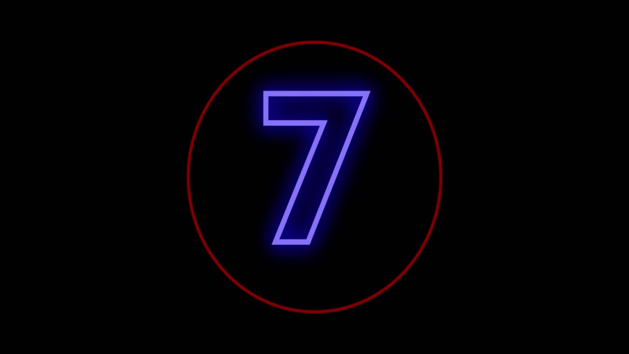 Blue neon numbers for countdown