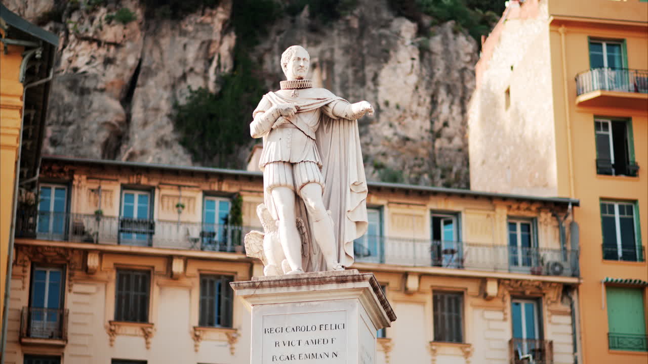 Charles Felix de Savoie monument at Rue de Foresta street in Nice, France