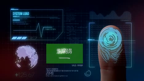 finger print biometric scanning identification system. saudi arabia nationality