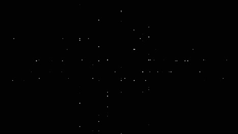 animation von weißen punkten, die sich über einen schwarzen hintergrund ausbreiten, elektrische leitungsrohr, leiterplatte mikrochip-konzept