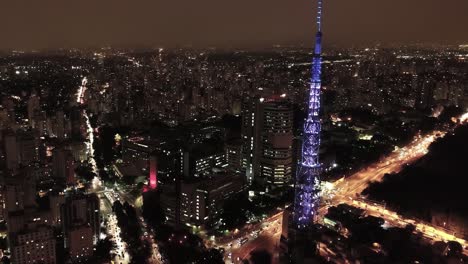 night cityscape of sao paulo brazil