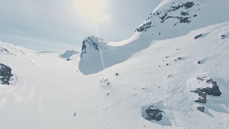 majestic norway region of vatnahalsen with pure white snow and sunshine