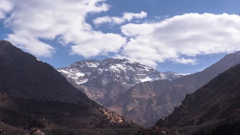 majestic atlas mountains over imlil village in marrakech, morocco