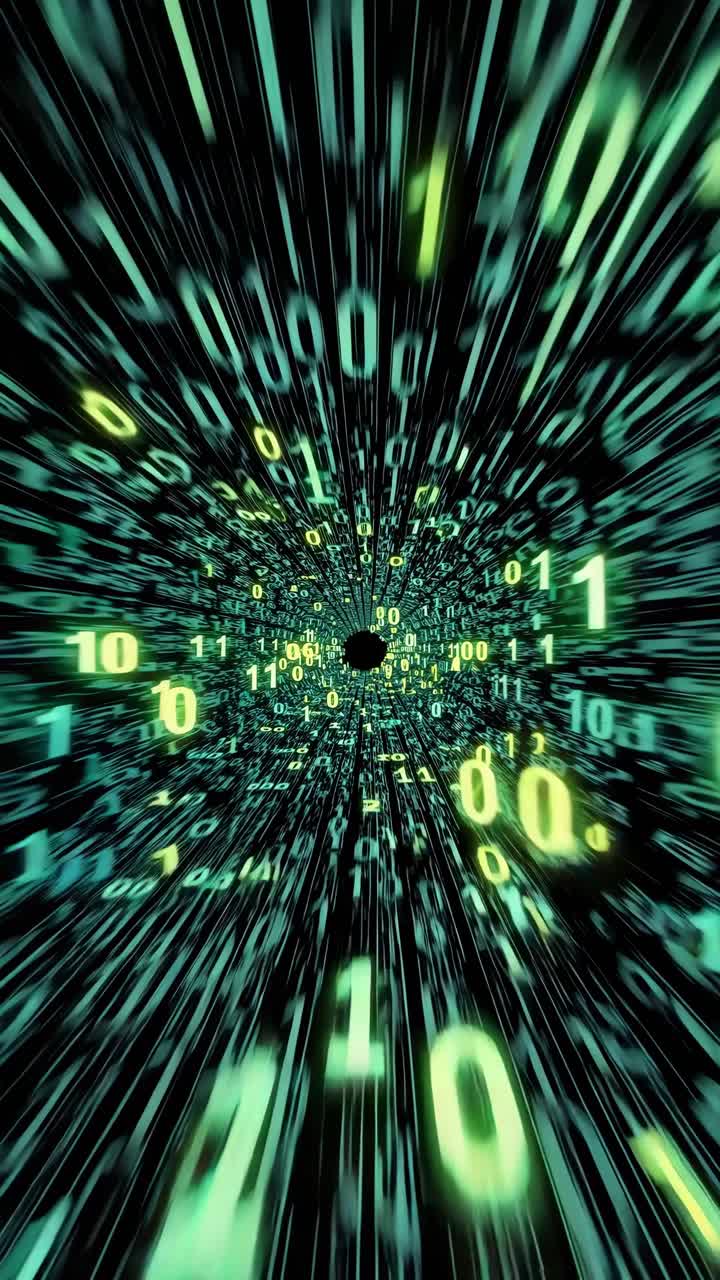 Digital Tunnel of Binary Code Stream
