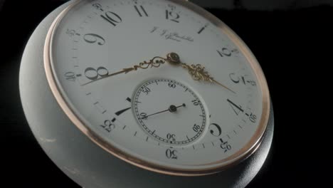 close-up of a vintage pocket watch dial