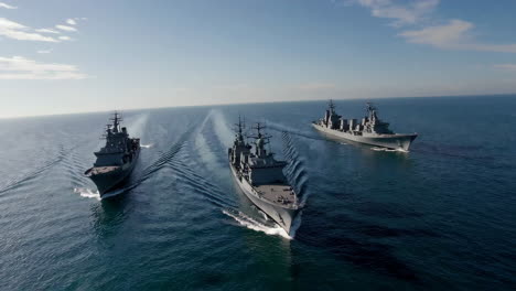 military ships at sea