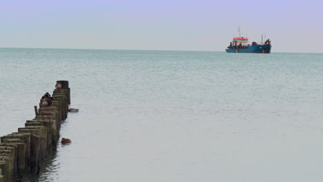 Ein-Ostseestrand-Ist-Nach-Den-Winterstürmen-Mit-Sand-Gefüllt