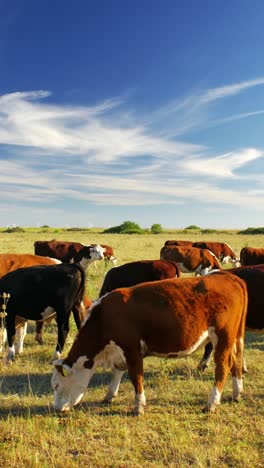 This-idyllic-rural-setting-reflects-the-simple-beauty-of-nature-and-the-quiet-harmony-of-farm-life,-where-the-cows-move-leisurely,-enjoying-their-day-in-the-sun