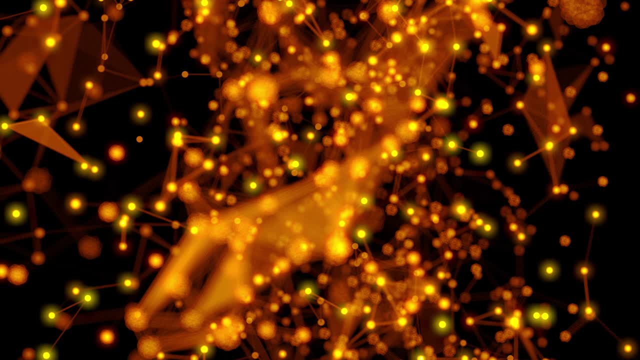 플렉서스 라인 및 점 입자 블록체인 루프 애니메이션