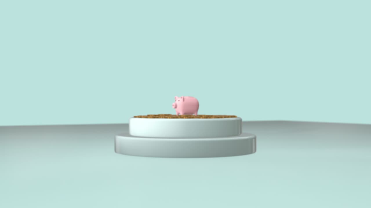 금 동전 의 성장 어리 를 가진 돼지 은행