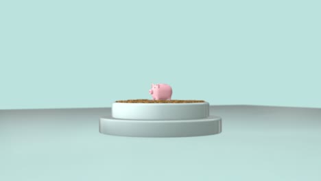caja de ahorros con pilas de monedas de oro para el crecimiento