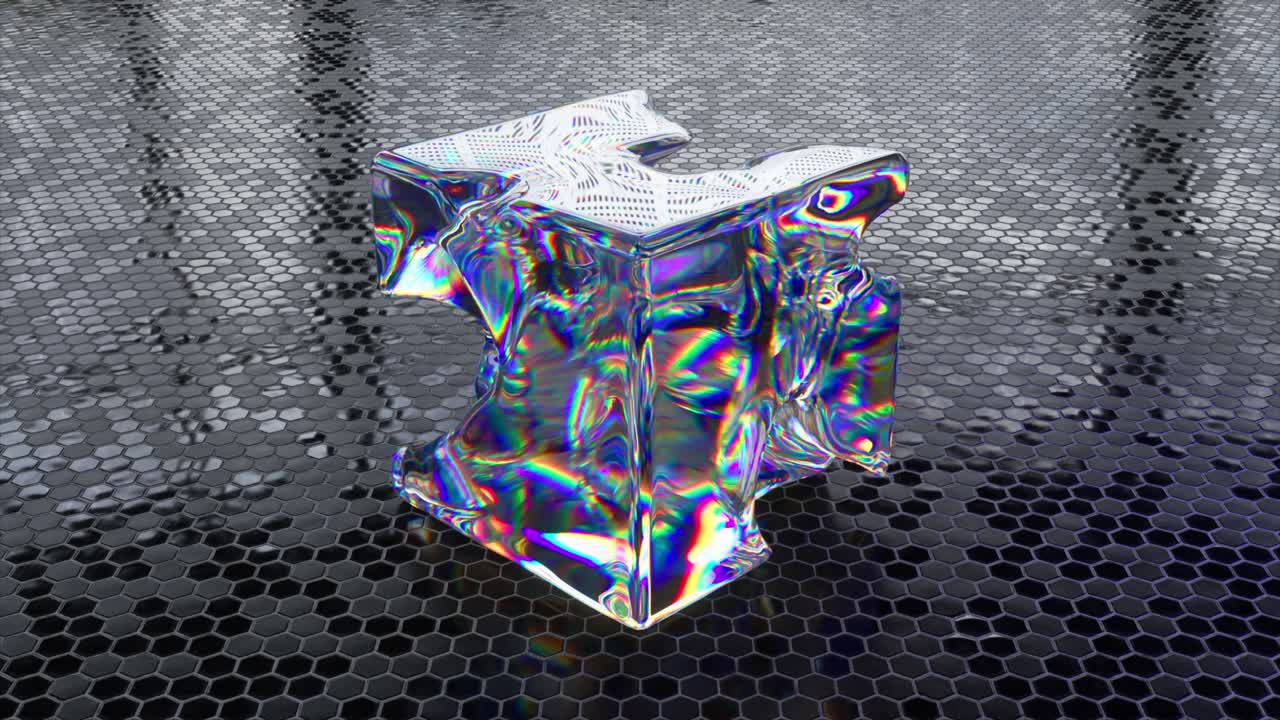 modelo 3d abstracto geométrico iridescente