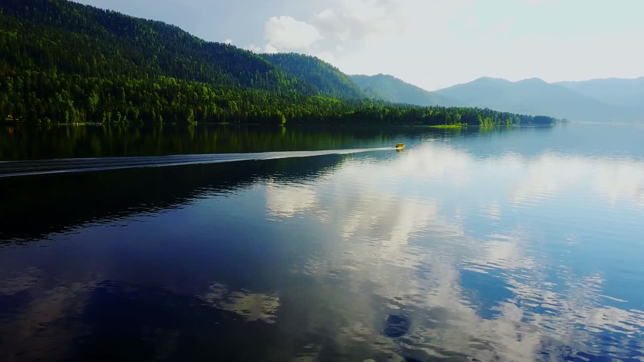 Serene Mountain Lake with Boat