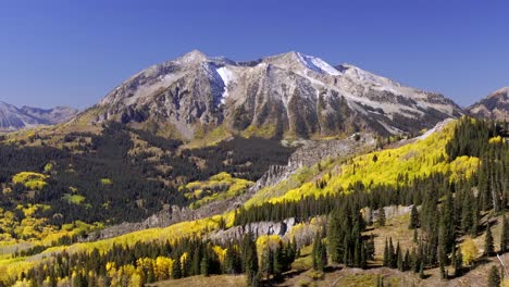 aerial views of colorado's east beckwith mountain range during the vibrant colorful fall season