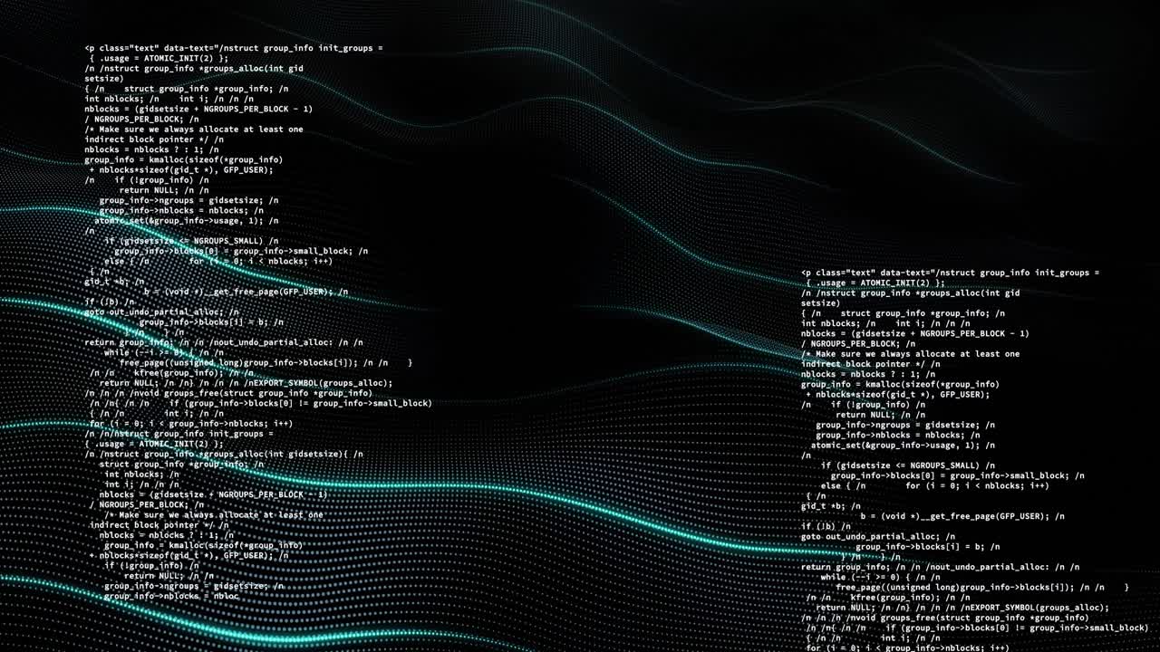 animación de formas que se mueven sobre el procesamiento de datos
