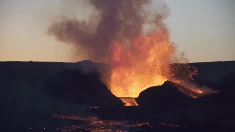 iceland volcano powerful eruption smoke day 2021