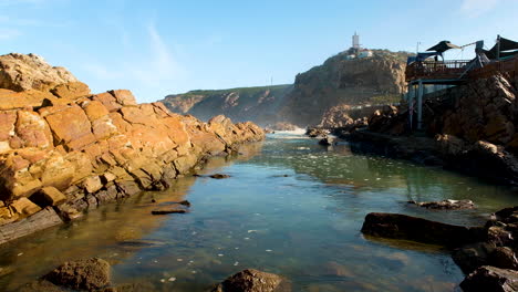 Popular-natural-tidal-pool-for-swimming-in-Mossel-Bay,-Die-Poort