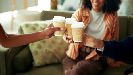 friends cheering coffee