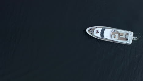 rich yacht sailing sea. white boat on deep blue water. summer journey on ship