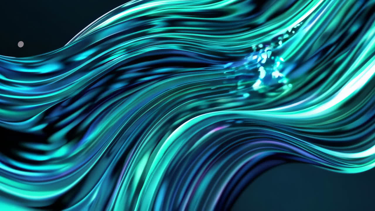 Abstract Teal and Blue Liquid Waves Background