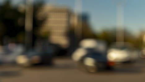 out of focus traffic scene in madrid