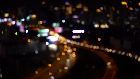 abstract blur bokeh of city night traffic lights background. bangkok thailand. city noise. 4k resolution.