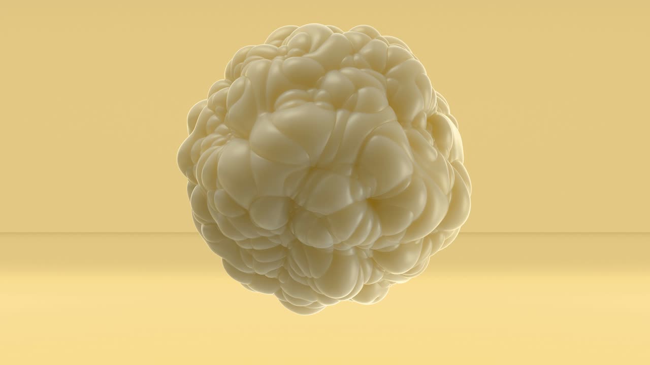 3d Looped abstract sphere with bulging. Wavy surface with ripples. Trendy monochrome texture, isolated ball with convexity, cell motion graphic design, animated elastic texture.