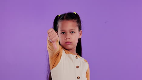 Girl with Thumbs Down