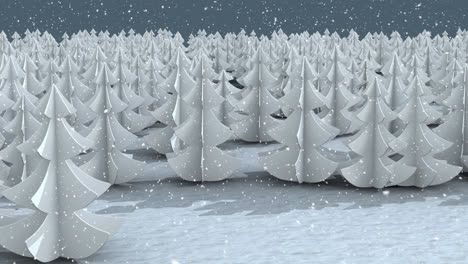 Animation-Von-Tannenbäumen-In-Der-Winterlandschaft