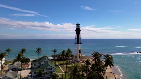 a stunning drone video of lighthouse point lighthouse at hillsboro inlet in south florida