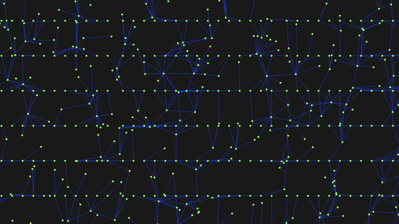 Connecting the dots a bold black and blue pattern with yellow grid of circles and lines