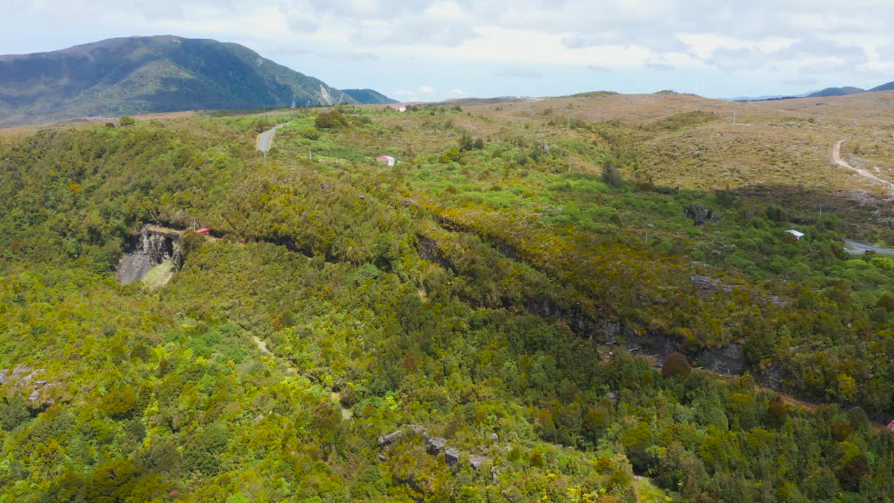 Coal mine rail shafts in mountains