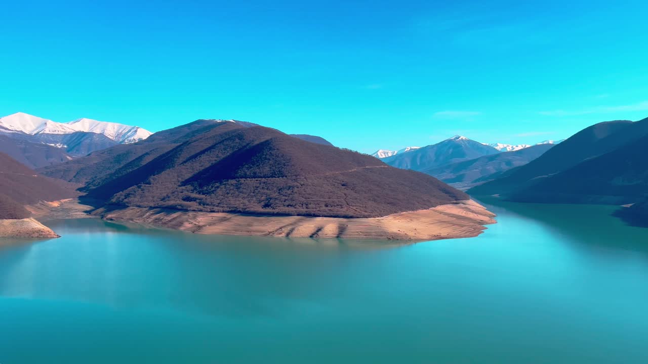 Beautiful landscape on zhinvali reservoir