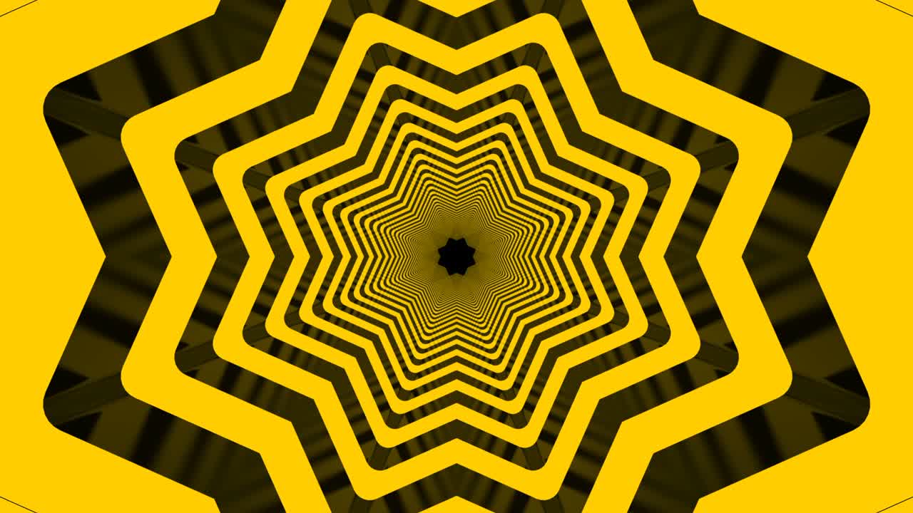 Yellow Futuristic Looped Abstract Background Hallway Tunnel