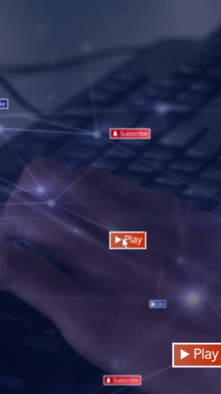 Animazione di icone di social media e rete di connessioni sulle mani di una persona che digita sulla tastiera.
