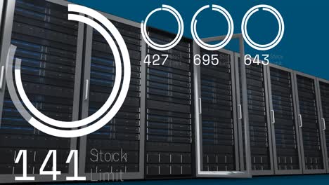 animation of data processing and scopes over servers