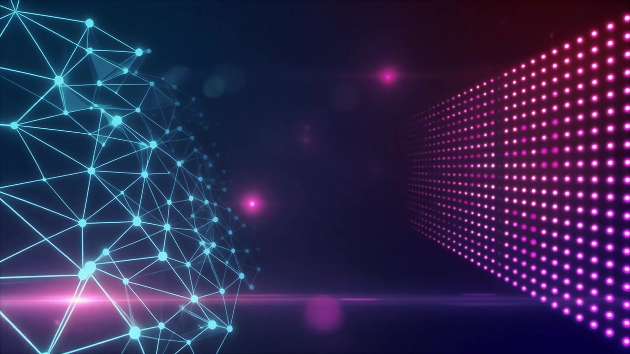 Abstract Digital Network and Glowing LED Light Panel Background