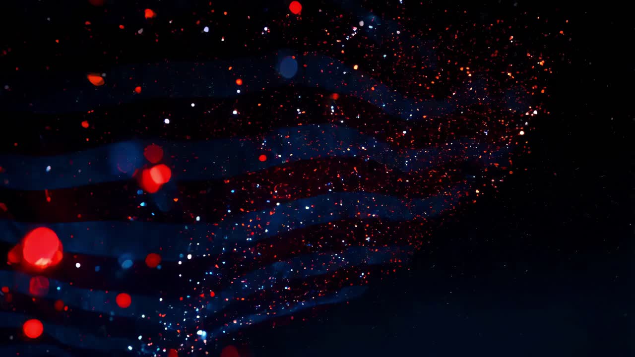 Abstract American Flag with Glitter