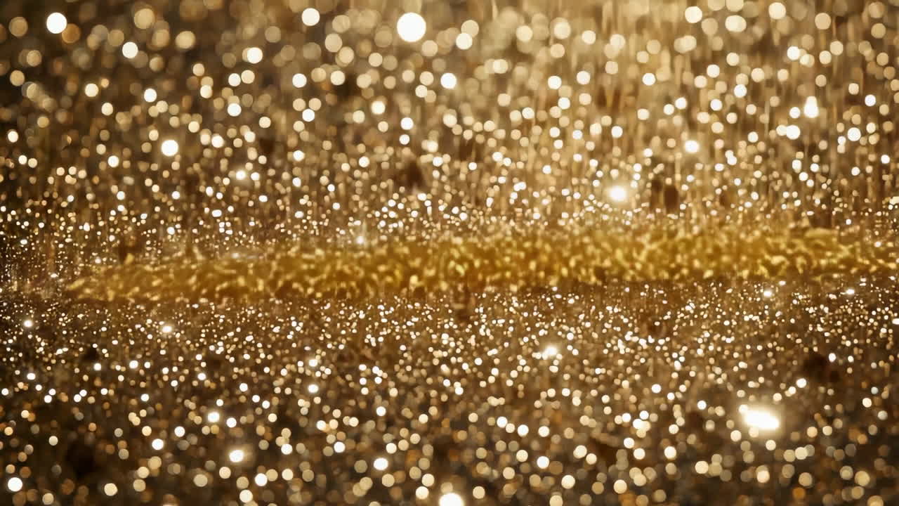 Sfondo Astratto con Glitter Dorato e Luci Bokeh Scintillanti