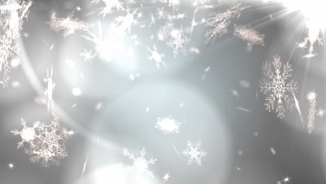 seamless snowflakes falling on silver