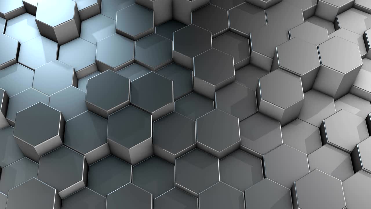 tecnología de movimiento abstracto cromo hexágonos fondo