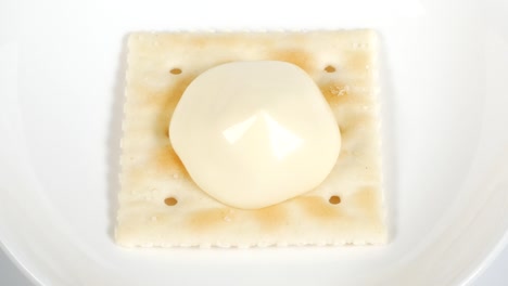 square crackers with mayonnaise