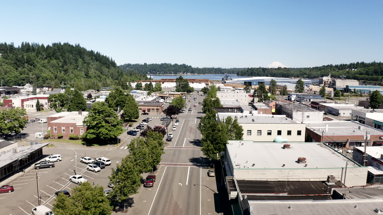 Centro de Shelton, Washington en el estrecho de Puget