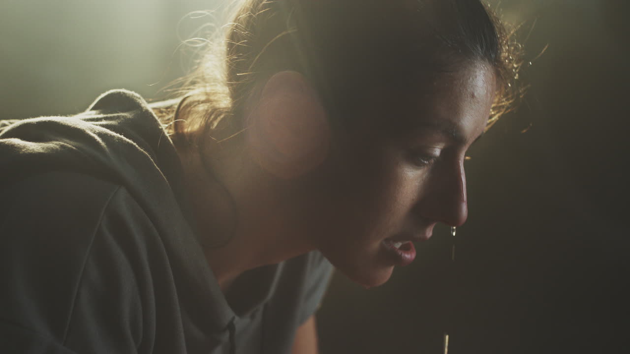 Woman Exhausted After Workout