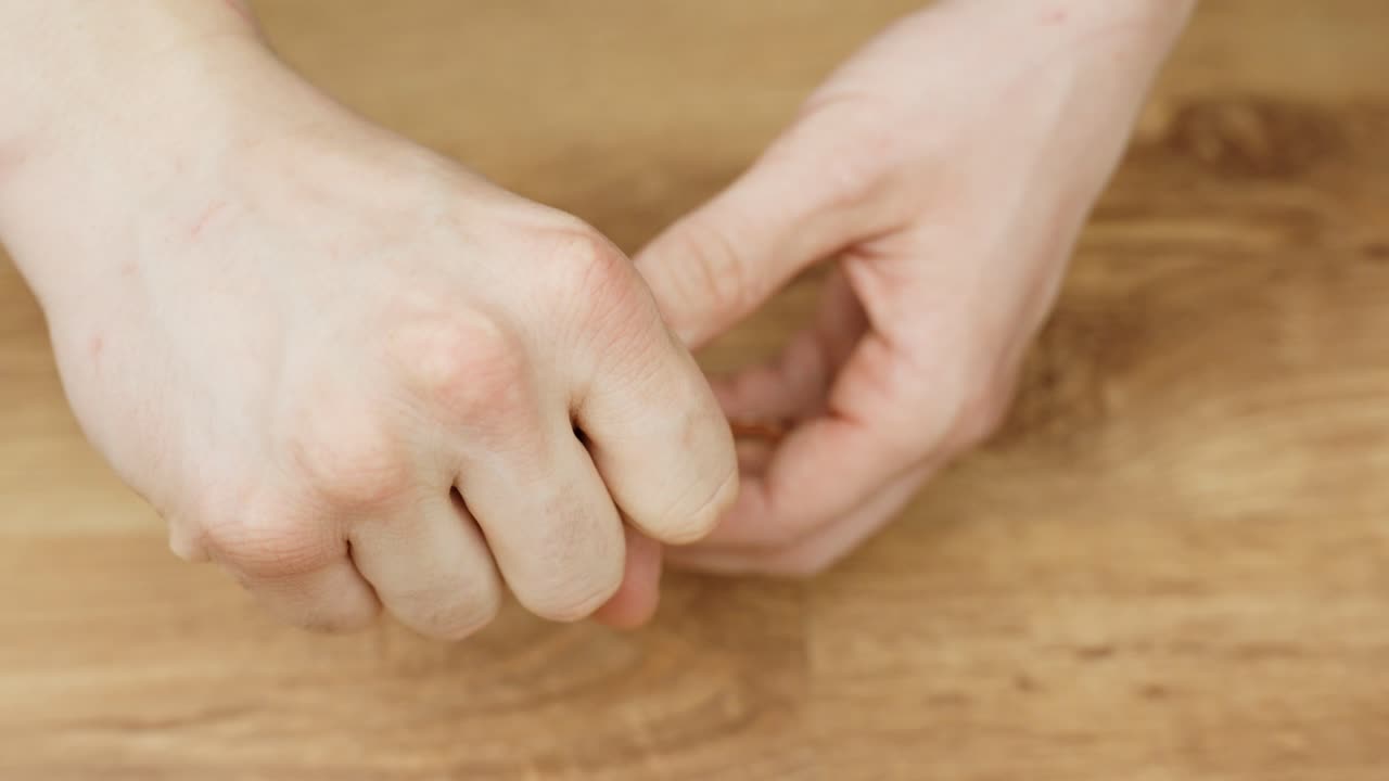 A close-up shot of hands performing a magic trick with a ring, showcasing skill, mystery, and sleight of hand.