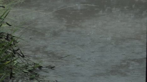 fuertes lluvias en las carreteras inundadas tormenta de truenos con relámpagos australia victoria gippsland maffra